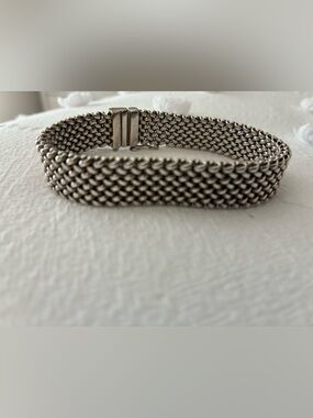 Sterling Silver  Woven Mesh Bracelet
